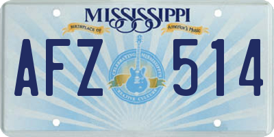 MS license plate AFZ514
