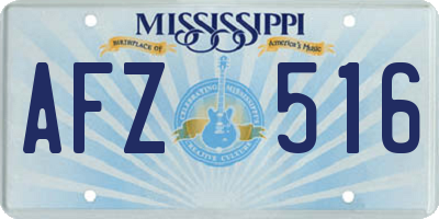 MS license plate AFZ516
