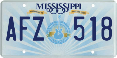 MS license plate AFZ518