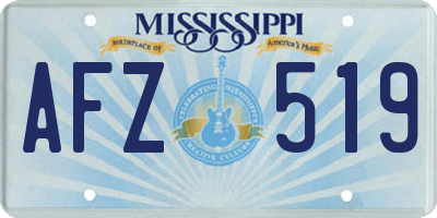 MS license plate AFZ519
