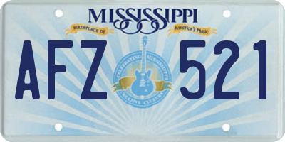 MS license plate AFZ521