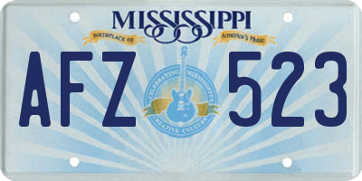 MS license plate AFZ523