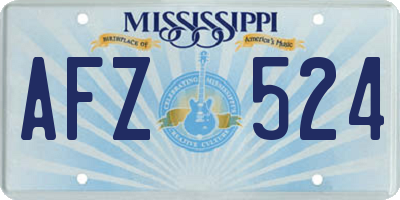 MS license plate AFZ524