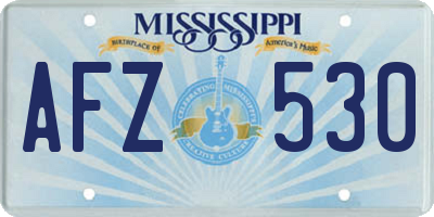 MS license plate AFZ530