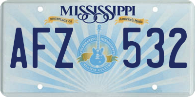 MS license plate AFZ532