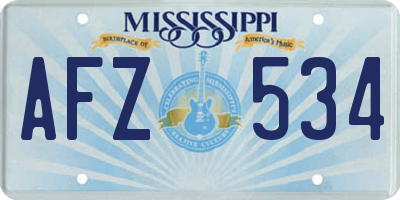 MS license plate AFZ534