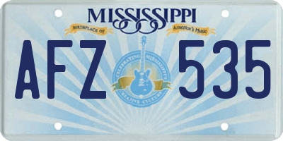 MS license plate AFZ535
