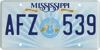 MS license plate AFZ539