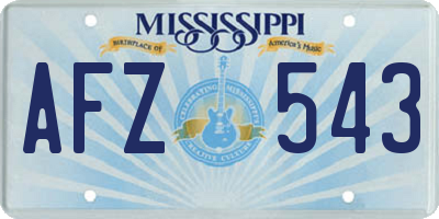 MS license plate AFZ543