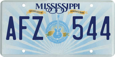 MS license plate AFZ544