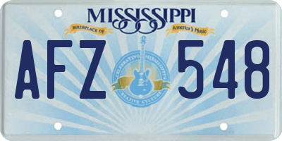 MS license plate AFZ548