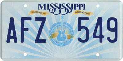 MS license plate AFZ549