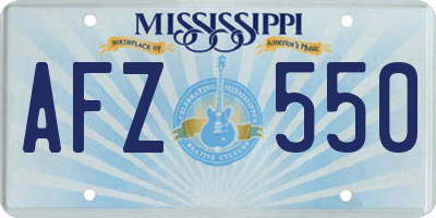 MS license plate AFZ550