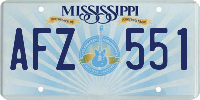MS license plate AFZ551