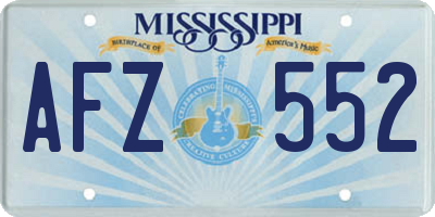 MS license plate AFZ552