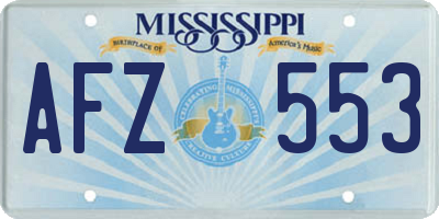 MS license plate AFZ553