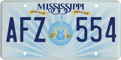 MS license plate AFZ554