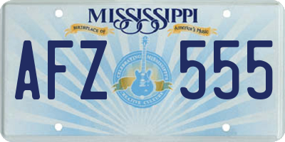 MS license plate AFZ555