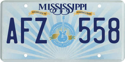 MS license plate AFZ558
