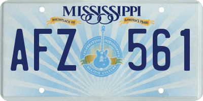 MS license plate AFZ561