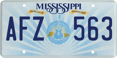 MS license plate AFZ563