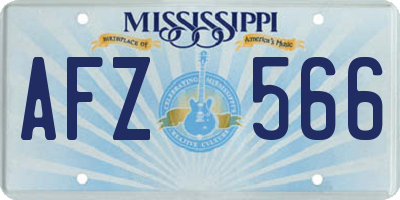 MS license plate AFZ566