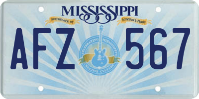 MS license plate AFZ567