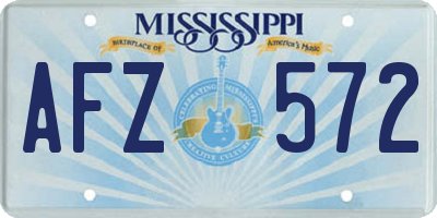 MS license plate AFZ572
