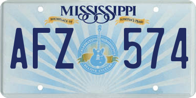 MS license plate AFZ574
