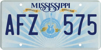 MS license plate AFZ575