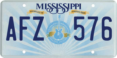 MS license plate AFZ576