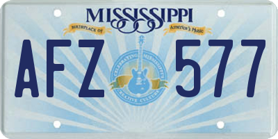 MS license plate AFZ577