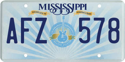 MS license plate AFZ578