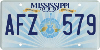 MS license plate AFZ579