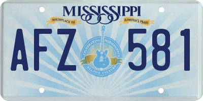 MS license plate AFZ581