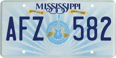 MS license plate AFZ582