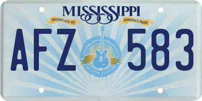 MS license plate AFZ583