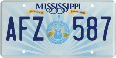 MS license plate AFZ587