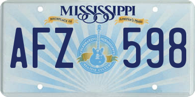 MS license plate AFZ598