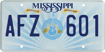 MS license plate AFZ601