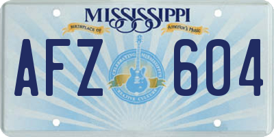 MS license plate AFZ604
