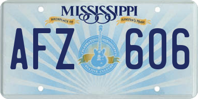 MS license plate AFZ606