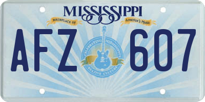 MS license plate AFZ607