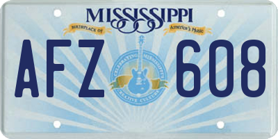 MS license plate AFZ608