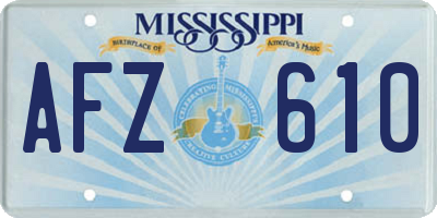 MS license plate AFZ610