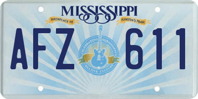 MS license plate AFZ611