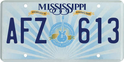 MS license plate AFZ613