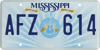 MS license plate AFZ614