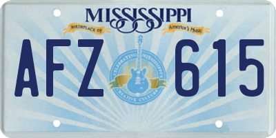 MS license plate AFZ615