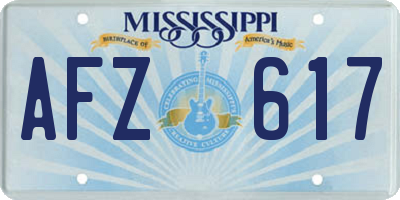 MS license plate AFZ617
